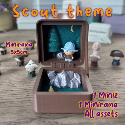 scout - minirama 5x5 by minitoysmaker toys & games characters miniz print in place easy multi color toy pollypocket christmas thanksgiving 3d print model - Mito3D