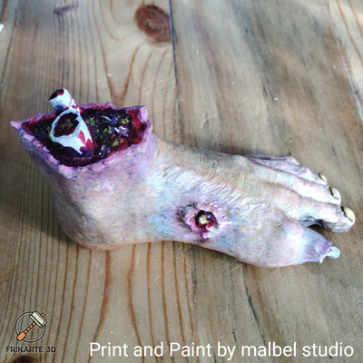 halloween bloody foot by frikarte3d household decor halloweenart decoration 3d print model - Mito3D
