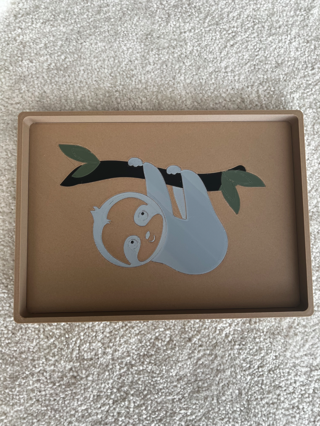 sloth board by ninjamuh art models tray trays 3D print model - Mito3D