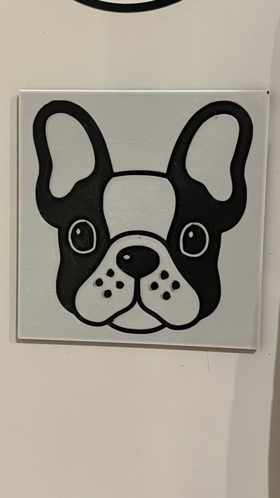 français bouledogue by moby2112 art panneaux logos chien frenchie 3d print model - Mito3D