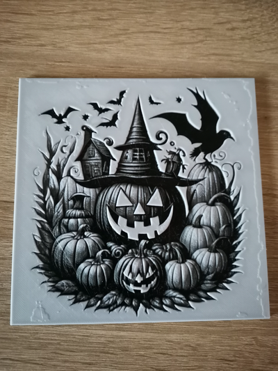 halloween parete arte fucina cappelli by bt3d stampa 2d jackolantern spaventoso concorso boo fantasma zucca 3d print model - Mito3D