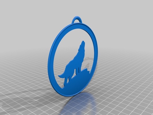 wolf larger keyring by moby2112 art sculptures thingiverse 3d print model - Mito3D
