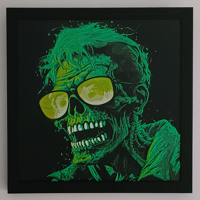 zombie 4 color by bedlam threadz art 2d halloween 2023 contest spooky hueforge 3d print model - Mito3D