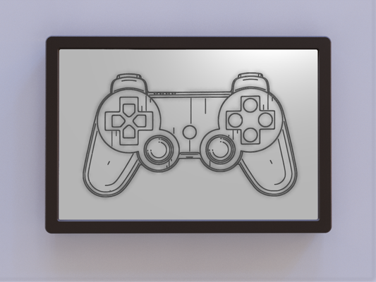playstation dualshock controller patent art by ken mills 2d 3d print model - Mito3D
