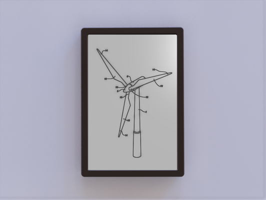 wind turbine patent art by ken mills 2d 3d print model - Mito3D