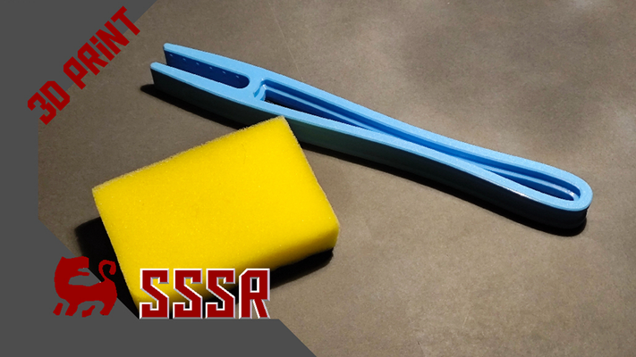 scrub sponge handle by sssr sh household house models holder 3d print model - Mito3D