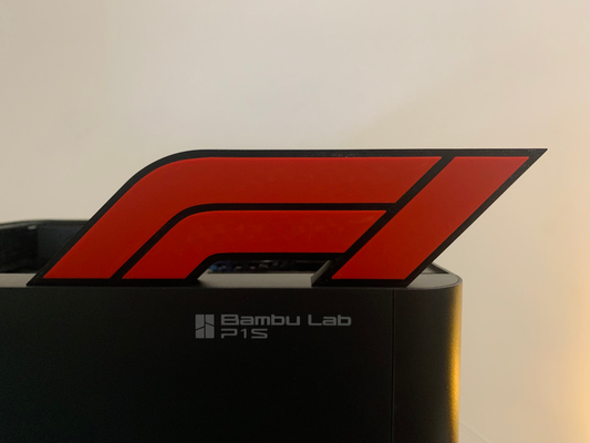 f1 logotipo multi color by emergir in 3d arte carro formula1 moto automobilismo verstappen 3d print model - Mito3D