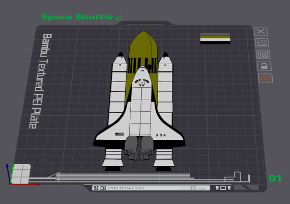 2d space shuttle by wizard7741 nasa 3d print model - Mito3D