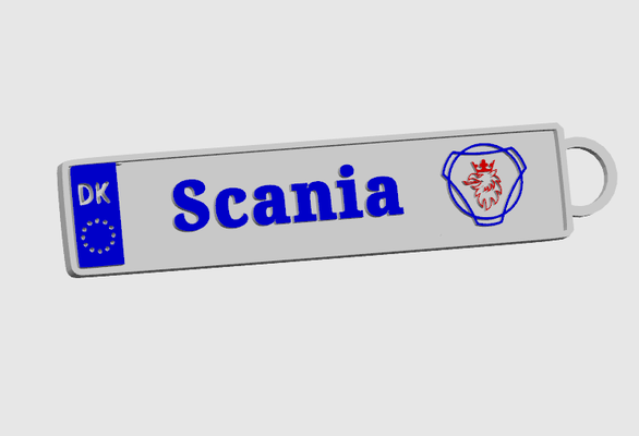 scania truck numberplate keychain by dinozzo28 key chain 3d print model - Mito3D