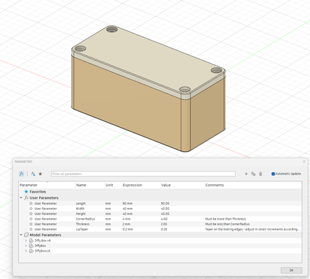 parametric jiffy box by drkriegeraus 3d print model - Mito3D