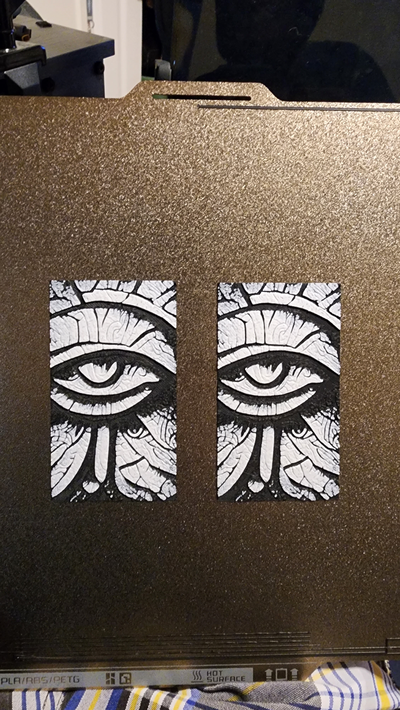 olho preto branco matiz forja by fantasma in zangão concha cartão 3d print model - Mito3D