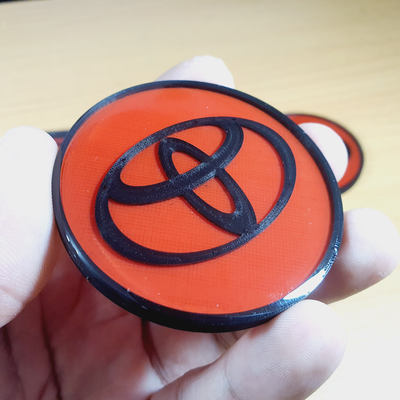 car wheel cap emblem toyota by lrcustoms logo 3d print model - Mito3D