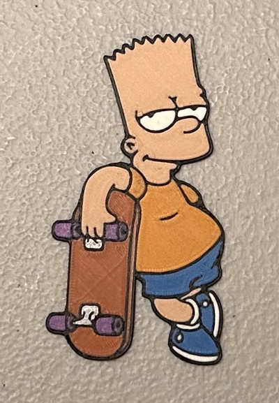 mehrfarbig bart simpson magnet by wow 3d print model - Mito3D