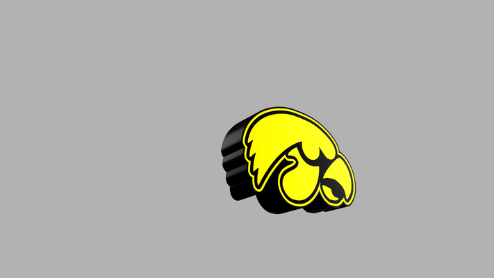 iowa hawkeyes logo - lightbox by foggys crafts college football logos 3d print model - Mito3D