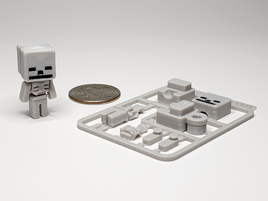 minecraft inspired iskelet mini şekil takım anahtarlık süs by chiz m kart rakamlar 3d print model - Mito3D