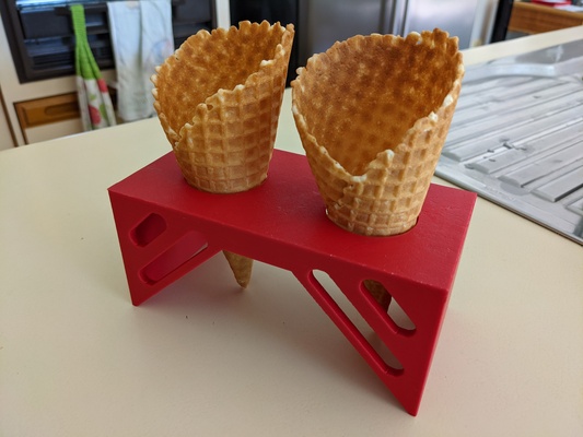 ice cream cone holder by evilspyboy icecream wafflecones cones icecreamcone 3d print model - Mito3D