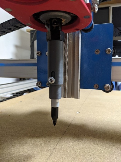 cnc sharpie holder spring loaded by evilspyboy thingiverse plotting 3d print model - Mito3D