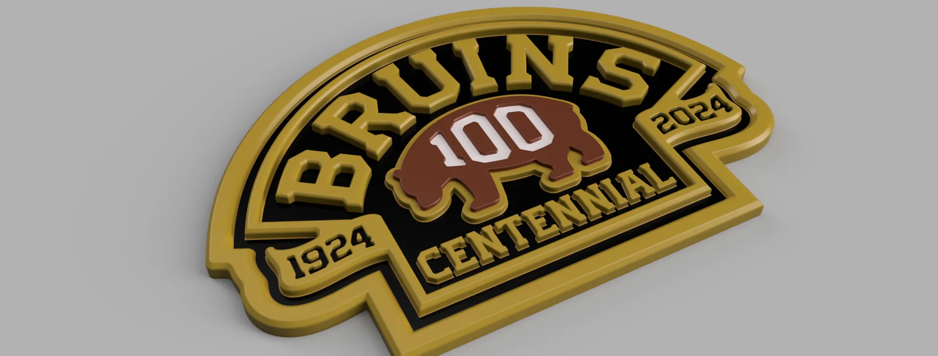 boston bruins centenario logo colorato condivisa by jeff c hockey nhl gli sport 3D print model - Mito3D