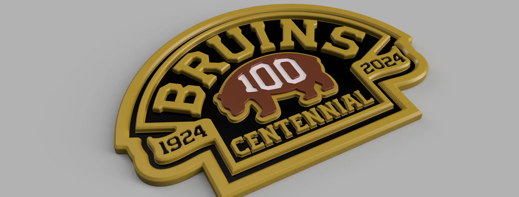 boston bruins centennial logo - colorized shared by jeff c hockey nhl sports 3d print model - Mito3D