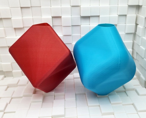 cubo espiral floreros redondeado súper by taller triple florero taza caja geométrico almacenamiento versión fácil jarrón escalable suave soporte sencillo cuadrado cúbico vasomodeprint 3d print model - Mito3D