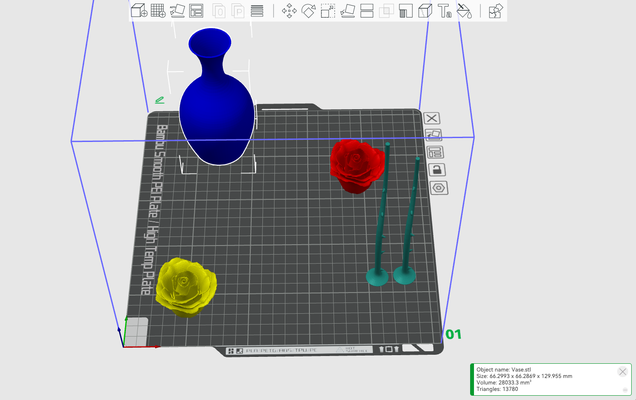 rose vaso all in one by dukuby 3d print model - Mito3D