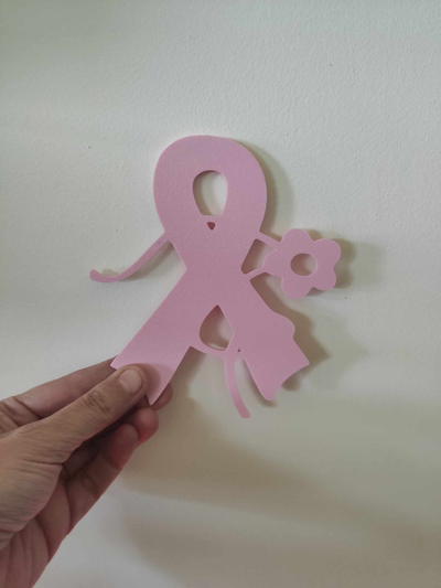 breast cancer ribbon wall by satisartes 3d print model - Mito3D