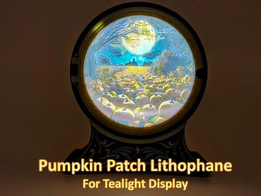 kürbis patch lithophan teelicht anzeige neu gemischt by madmax3d kürbisbeet urlaub erntedankfest halloween 3d print model - Mito3D