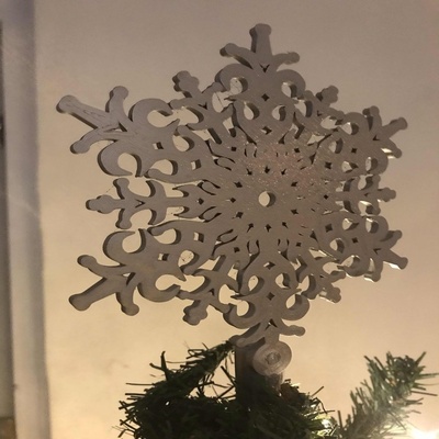 schneeflocke baum topper by lyrinta weihnachten weihnachtsschmuck weihnachtsbaum baumkrone 3d print model - Mito3D