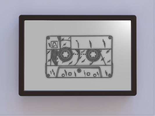 cassette patent art - by ken mills wallart cassettetape 3d print model - Mito3D