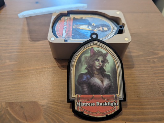 dnd hearthstone character portrait holder box by iskimo lid magnetic 3d print model - Mito3D