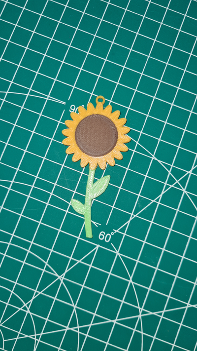sunflower keychain by melchiorgeurts accessory multicolor multicolor3dprint 3d print model - Mito3D