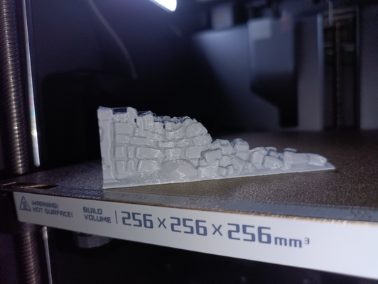 wall length damage nice rubble pattern 85mm x 25mm by penzance3d terrain tabletop 3d print model - Mito3D