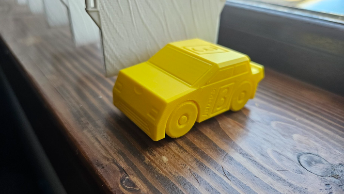 racecar print in place by thisnoise car toy pip no supports kids children child race sports fun simple 3d print model - Mito3D