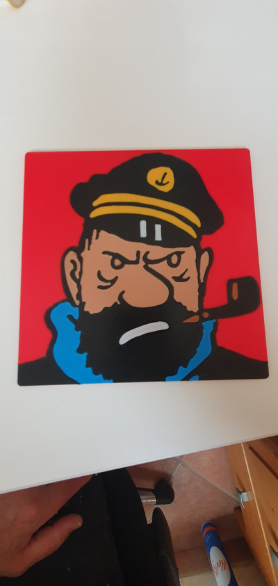 multicolor painting captain haddock by p4mp3r072 3d print model - Mito3D
