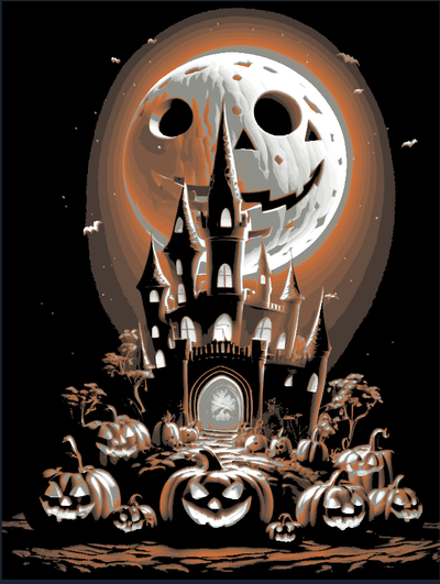 halloween ai painting 4 hueforge by mailiou jack o lantern jack-o'-lantern 2023 bat bowl candle ghost band emoji ghostbusters pumpkin decor 3d print model - Mito3D