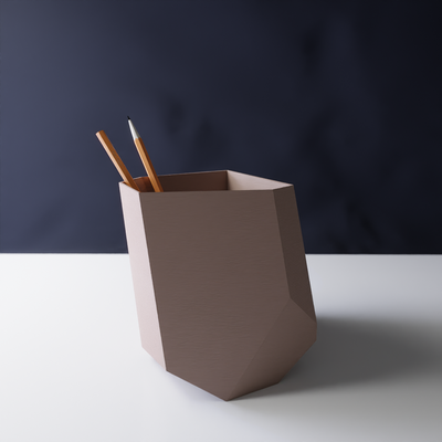 pencil holder poly by felixthewhale office hold 3d print model - Mito3D