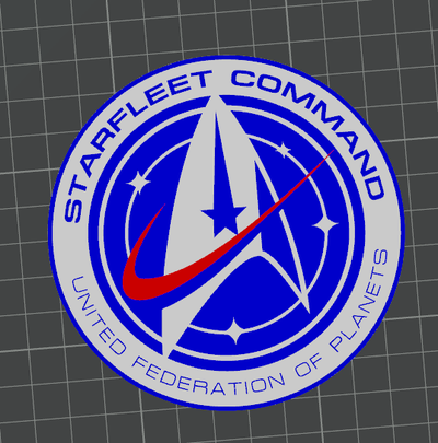 flat startrek command badge coaster remixed by svest1466 starfleet 3d print model - Mito3D