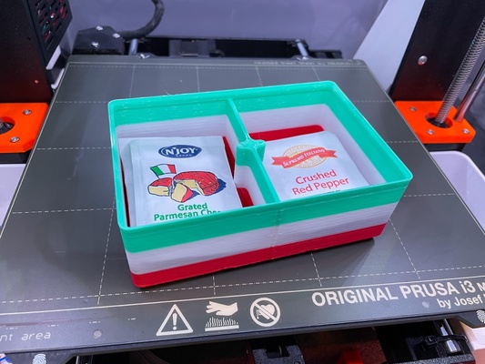 gridfinity pizza cheese pepper packet holder - 2x3x6 by plomdawg italy parmesan 3d print model - Mito3D