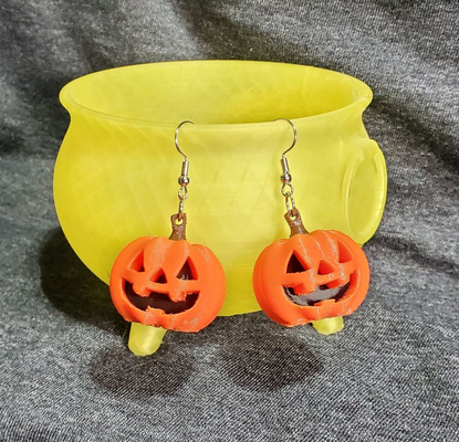 carved pumpkin ear ring by christopher907 halloween 2023 spooky 3d print model - Mito3D
