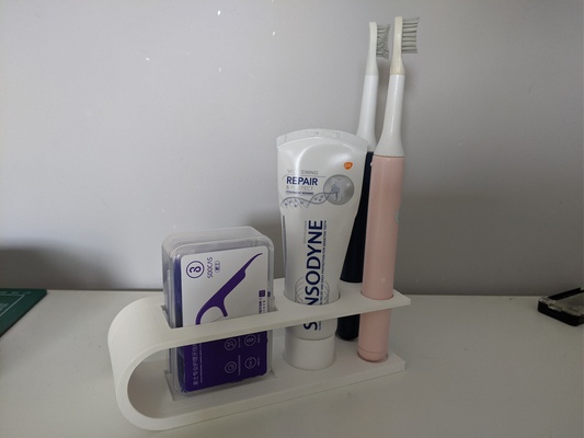 dental higiene organizador by bbbenji escova dente xiaomi pasta dentes fio sensório branco soocas 3d print model - Mito3D
