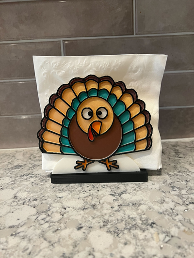 thanksgiving turkey napkin holder by kymprynts kitchen 3d print model - Mito3D