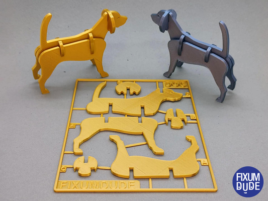 chien trousse carte by fixumdude voiture puzzle chiens flatpack 3d print model - Mito3D