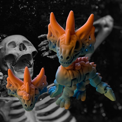 baby bone dragon by dragons den flexible toy flexi fidget link pet flex articulated articulating fantasy 3d print model - Mito3D