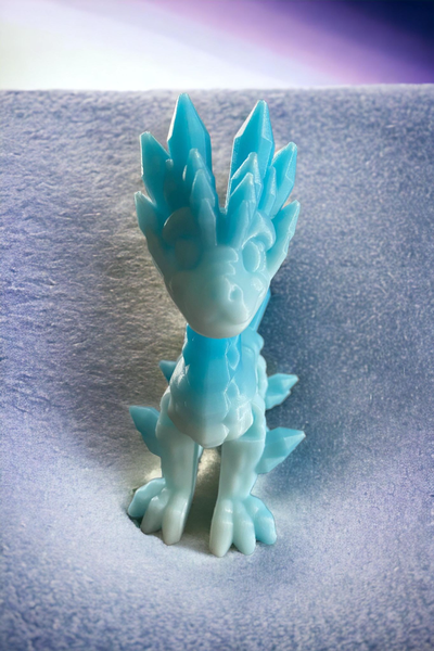 baby crystal standing dragon by dragons den flexible flexi toy pet articulated mystical fantasy flex fidget link 3d print model - Mito3D