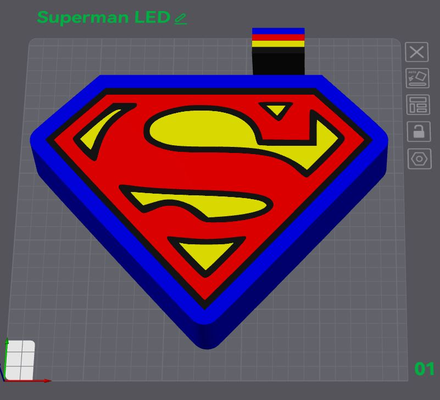 superman logo led light box stand by wizard7741 heroes 3d print model - Mito3D