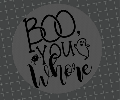 boo whore coaster by svest1466 halloween funny 3d print model - Mito3D
