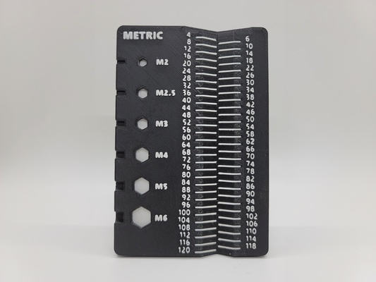 gridfinity tornillo nuez medición herramienta by rey phil empulgueras nueces medida métrico longitud 3d print model - Mito3D