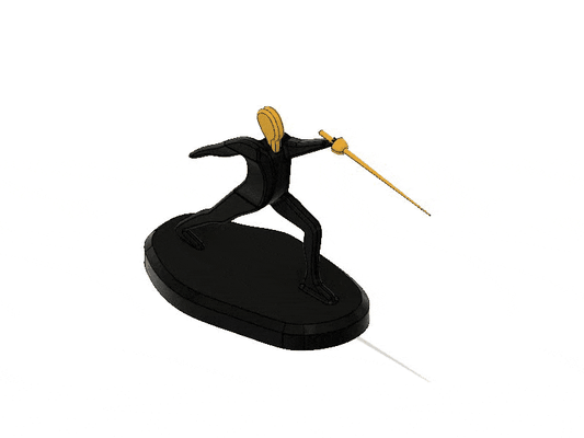 escrime athlète minimaliste carré by noir jack décor décoration maison jeux olympiques sports 3d print model - Mito3D