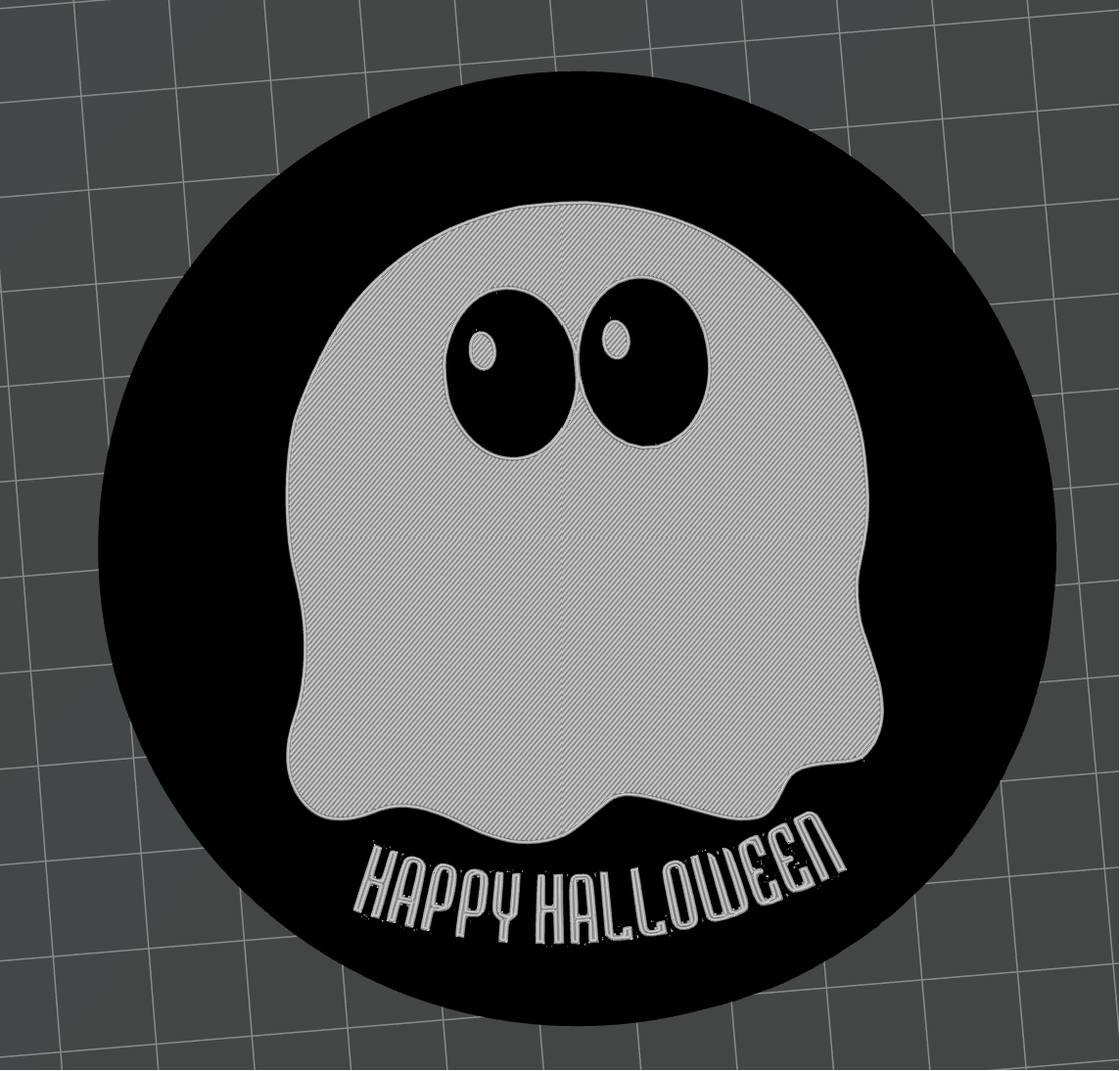 happy halloween ghost coaster by svest1466 cute 3D print model - Mito3D