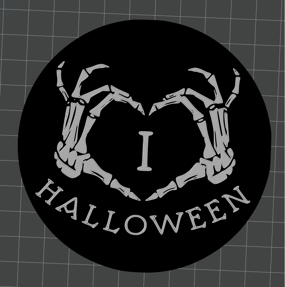 squelette cœur main halloween coaster by svest1466 3D print model - Mito3D